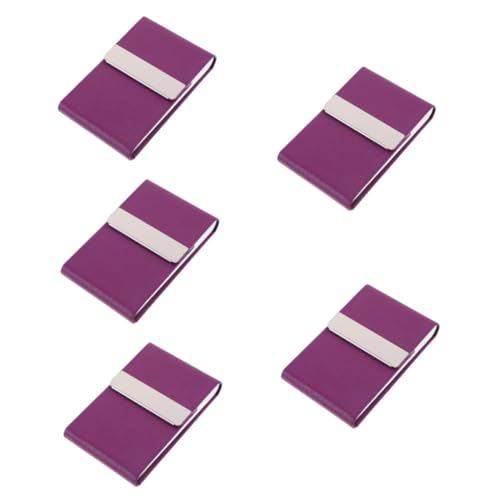 STOBOK 5 Teiliges Visitenkartenetui Mit Hoher Kapazität Aus Violettem Leder Für Herren von STOBOK