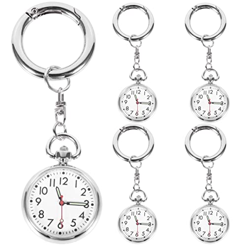STOBOK 5stücke Krankenschwester-taschenuhren Multifunktions-schlüsselanhänger-taschenuhr Tragbare Kleine Taschenuhr Filigrane Dekorationsuhr Für Damen von STOBOK