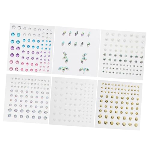 STOBOK 6blätter Strass-gesichtsschmuck Mit Glitzer Selbstklebende Für Augen-make-up Dekoration Für Festivals Partys Und Hochzeiten Vielseitig Einsetzbar von STOBOK