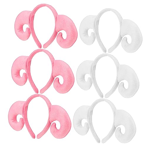 STOBOK 6stücke Plüsch Schaf Stirnbänder Mit Hörnern Für Halloween Und Weihnachten Lustige Kostüm Accessoires Für Cosplay Partys Und Fotosessions von STOBOK
