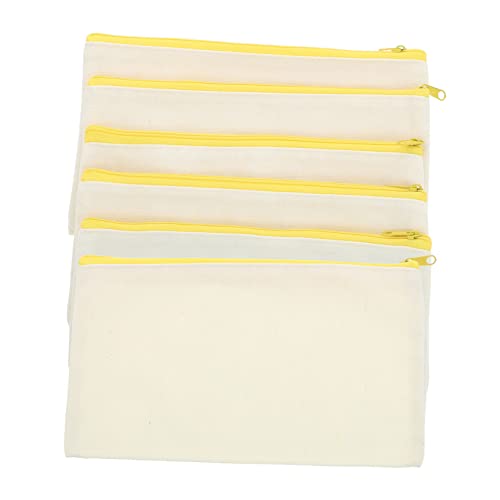 STOBOK 6 Stück Canvas Federmäppchen Canvas Kosmetiktasche Mit Leeren Make Up Taschen Große Canvas Make Up Taschen Massen Make Up Tasche Große Briefpapiertaschen Leere von STOBOK