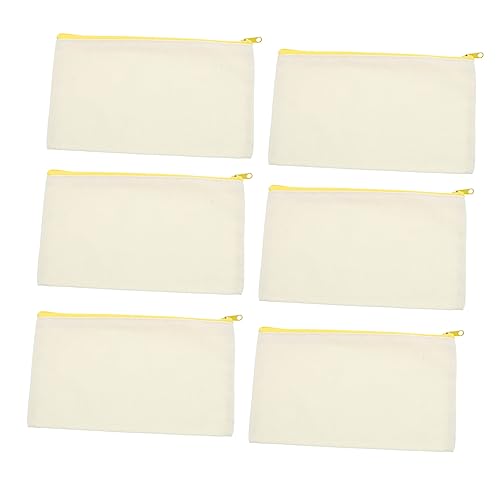 STOBOK 6stücke Leere Canvas Federmäppchen Tragbare Schreibwaren-Taschen Für Schüler Und Kreative Bastelprojekte Und Langlebig Für Dekoration Und Aufbewahrung von STOBOK
