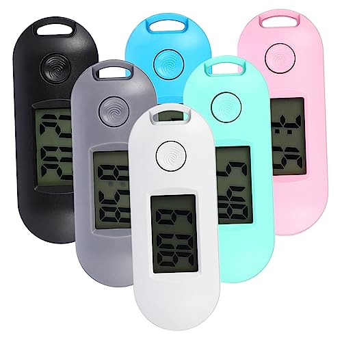 STOBOK 6stücke Teiliges Digitale Schlüsselanhänger-Uhren Mit Led Leise Und Tragbare Taschenuhren Für Studierende Für Prüfungen Und Studienzwecke Farben Weiß Grün Blau Schwarz Rosa von STOBOK