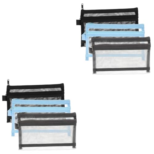 STOBOK 6stücke Teiliges Großer Kapazität Federmäppchen Transparente Zweilagige Stifte Und Schreibwarenaufbewahrungstasche Für Schule Und Büro Für Stifte Bleistifte Lineale Und von STOBOK