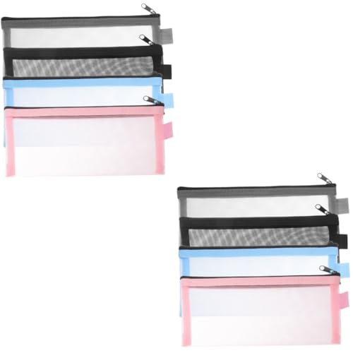 STOBOK 8 STK Netz Transparentes Federmäppchen Kleine Bleistifttasche + Bleistift Multifunktions-mäppchen Make-up-Organizer-Tasche Mesh-Reise-Organizer-Taschen Schreibwaren Nylon von STOBOK