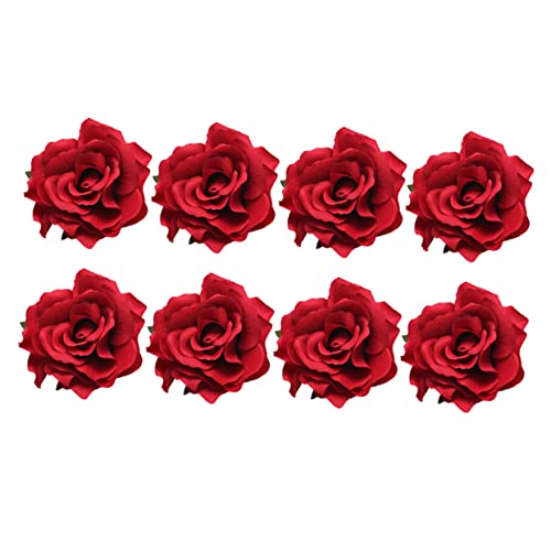 STOBOK 8st Haarspangen Für Damen Rosenhaarspange Rot Braut Rose Haarspange Rosen-haarschmuck Blumenclip Haare Der Flamenco-tänzerin Rosenhaarbrosche Fräulein Strand Künstliche von STOBOK