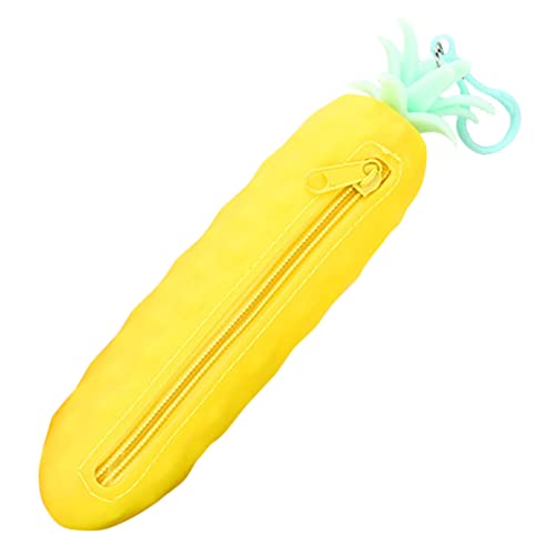 STOBOK Ästhetischer Silikon Bleistiftkoffer Ananasform Süßer Tragbarer Stiftbeutel für Schreibwaren und Make Up Pinsel für Schule von STOBOK