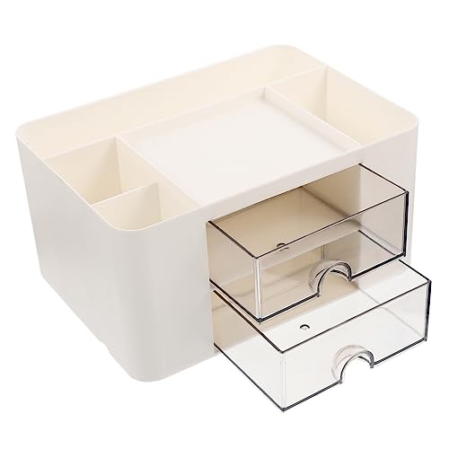 STOBOK Aufbewahrungskiste Bürobedarf Desktop-Organizer Klarer Schreibtischschubladenkasten Organizer Für Kosmetikschubladen Aktenschrank Kosmetik-Organizer Abs Schmuck Make-up Pinsel Weiß von STOBOK