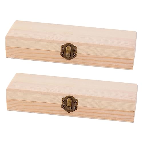 STOBOK Bleistiftbox Aus Holz Schreibwarenetui Mit Blanko-Design Stifte-Organizer Für Den Schreibtisch Tragbar von STOBOK