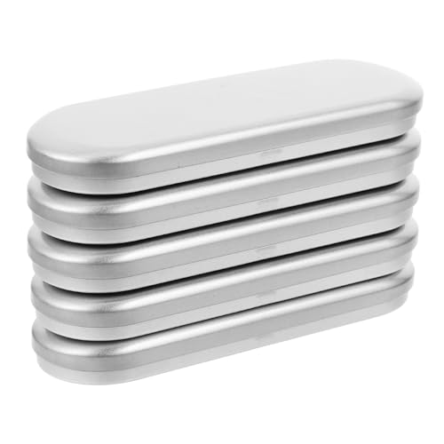 STOBOK 5stücke Teilige Stiftebox Aus Weißblech Geräumiger Stifthalter Aus Leere Federmäppchen Für Schule Rechteckige Blechbox Buntstifthalter Schüler-Organizer Schlichtes Stifteetui von STOBOK