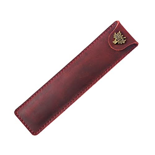 STOBOK Stifttasche Stiftschutztasche Lederstift Stiftetuis Und -Taschen Taschenstifthalter Füllfederhalter Aus Leder Stiftetui Mit Knopf Stifthülle Mäppchen Ärmel Reisen Persönlichkeit von STOBOK