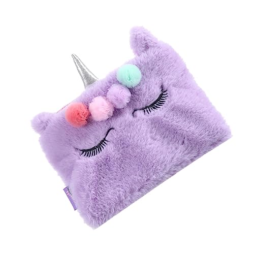 STOBOK Mäppchen Damen-Kulturbeutel Mädchen-Make-Up-Set Reise-Make-Up-Taschen Für Frauen Handy-Clutch Großes Fassungsvermögen Comestic-Tasche Einhorn-Plüsch-Make-Up-Geldbörse Flauschige von STOBOK