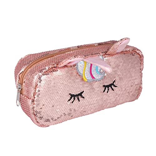 STOBOK Doppelseitige Kulturtasche Für Mädchen Make-Up-Set Make-Up-Tasche Make-Up-Tasche Mit Großem Fassungsvermögen Glitzerndes Etui Für Handtaschen In Paillettenfarbe von STOBOK