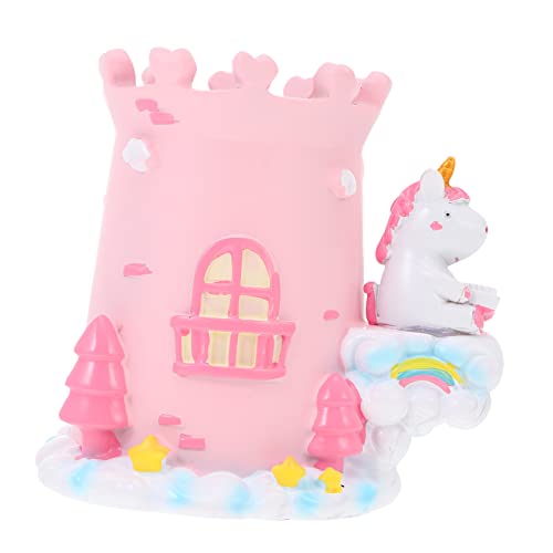 STOBOK Einhorn-Ornamente Stiftehalter Hase Niedlicher Tierorganisator Bleistiftbecher Markerhalter Für Schreibwaren Einhorn-stifthalter Tierfigur Student Harz Rosa Bürstenhalter Lagerung von STOBOK