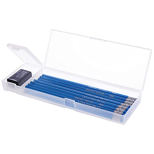 STOBOK Federmäppchen in Kunststoffbox 2er-Pack Groß 24 X 7 X 2 5 cm Weiß Kratzfest Für Schule Arbeit Reisen von STOBOK