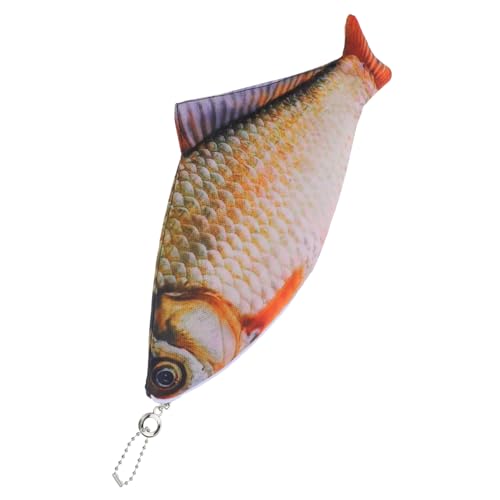 STOBOK Fischform Federmäppchen Mit Reißverschluss Stifttasche Aus Polyester Organizer Für Schreibwaren Kosmetiktasche Reise-Make-up-Tasche Schülerbedarf von STOBOK