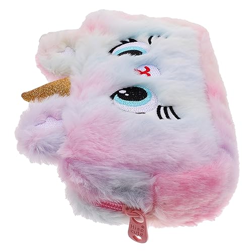 STOBOK Federmäppchen Einhorn Einhorn-stifttasche Reise-Make-up-Taschen Tragbare Make-up-Taschen Toilettenartikelhalter Mit Reißverschluss Mädchen Zubehörregal Niedlich Plüsch von STOBOK