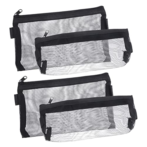 STOBOK 4pcs Bleistift Tasche Mesh Stift Fall Bleistift Fall Beutel Große Kapazität Zipper Design Schreibwaren Kit von STOBOK