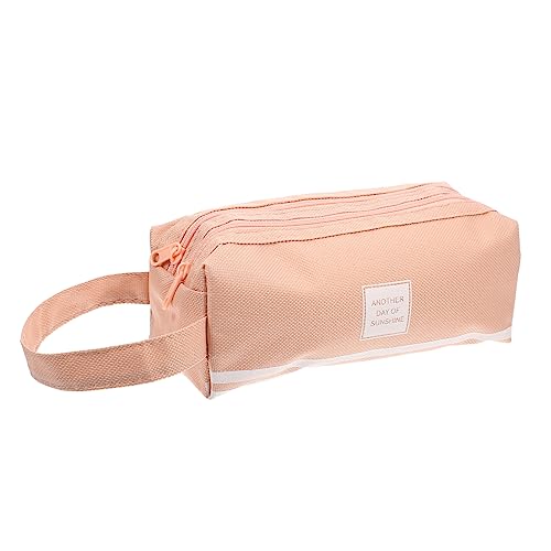 STOBOK Großes Tragbares Mäppchen Aus Doppellagiger Robuster Reißverschluss-stiftbeutel Rosa Für Schüler Und Lehrer Zur Aufbewahrung Von Schreibwaren Und Büromaterialien von STOBOK