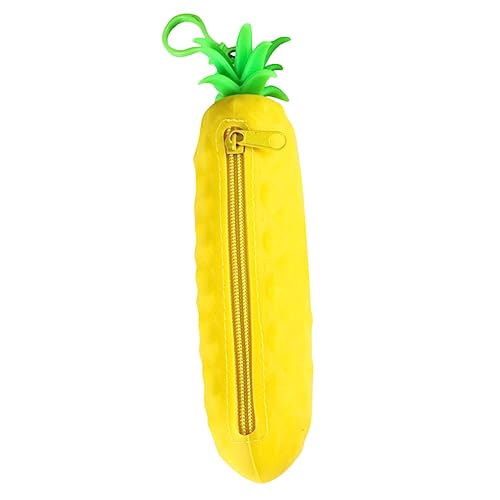 STOBOK Ananas-bleistiftbeutel Kosmetikpinsel-Organizer-Tasche Make-up-pinselhaltertasche Make-up-pinselhalter Aus Silikon Cartoon Federmäppchen Kieselgel Fräulein Erwachsener Geldbörse von STOBOK