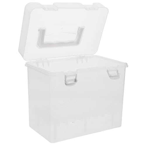 STOBOK Transparente Aufbewahrungsbox Mit Griff Für Marker Bastel-Organizer Mit Hoher Kapazität Für Stifte Praktischer Schreibwarenbehälter Für Marker Und Buntstifte von STOBOK