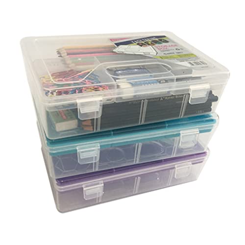 STOBOK Kasten Box transparent durchsichtige Box Pencil Box stifte etui Multifunktionales Stiftetui Aufbewahrungskoffer für Schreibwaren Hohe Kapazität Aufbewahrungskiste Mäppchen Violett von STOBOK