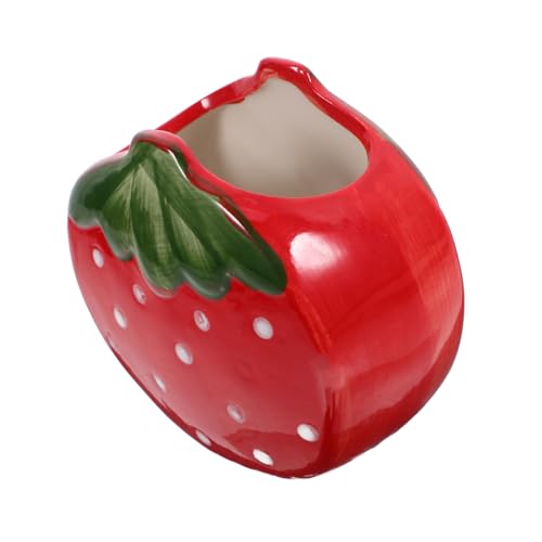 STOBOK Erdbeer-stiftehalter Aus Keramik Schreibwaren-aufbewahrungshalter Für Schreibtisch Stifte-Organizer Mit Großem Fassungsvermögen Praktisch Und Dekorativ von STOBOK