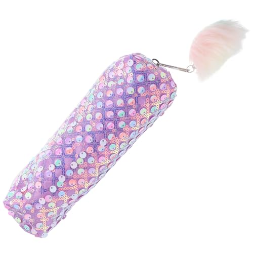 STOBOK Glitzer-federmäppchen Glitzer-kulturbeutel Kawaii-bleistifttasche Glitzer-Kosmetiktasche Kleine Kosmetiktasche Bling Federmäppchen Etui Pailletten Student Polyester Reißverschluss von STOBOK