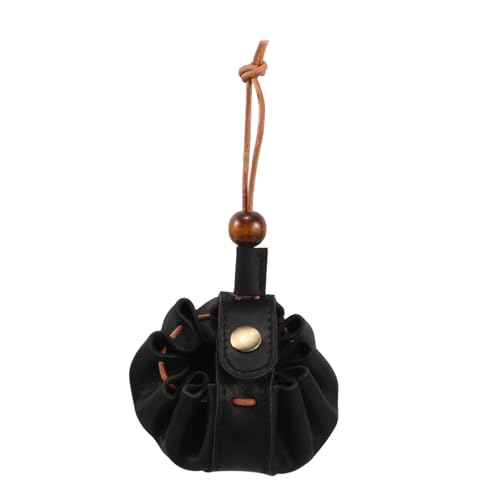 STOBOK Münzbeutel Aus Rindsleder Für Damen Mini-geldbörse Mit Kordelzug Kleine Tasche Zum Tragen Von Münzen Schlüsseln Und Accessoires von STOBOK