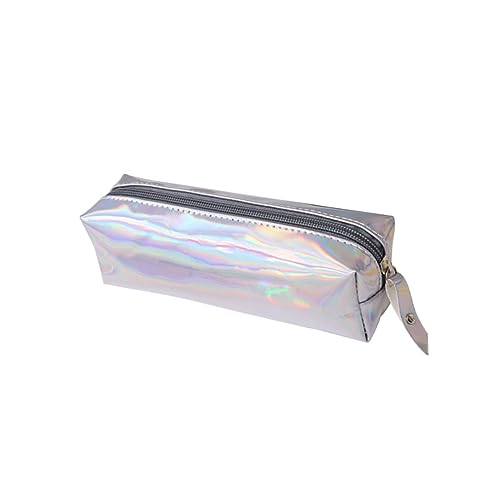 STOBOK Pencil Case Glitter Multifunktionale Kosmetiktasche Mit Reißverschluss Für Schüler Und Silber -Design von STOBOK