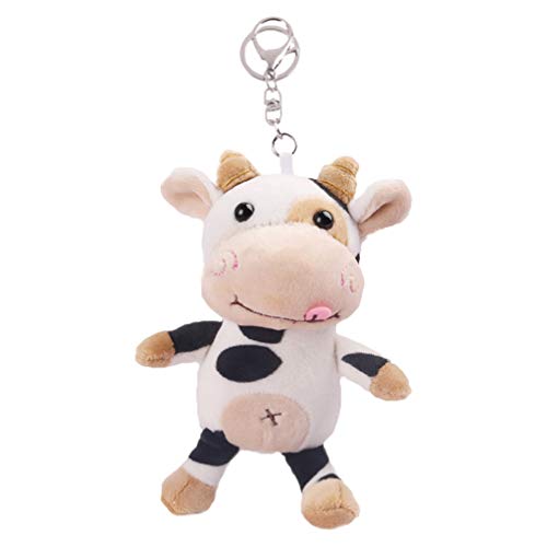 STOBOK Plüsch Tier Kuh Schlüsselanhänger Tierkreischsen AutSchlüsselring Handtasche Dekratinen Charme Anhänger für Gertstag Neujahr ParGefälligkeiten von STOBOK