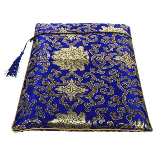 STOBOK Chinesische Zipper Tasche Für Bücher Und Notizbücher Multifunktionale Aufbewahrung Praktischer Organizer Mit Blumenmuster Für Büro Und von STOBOK