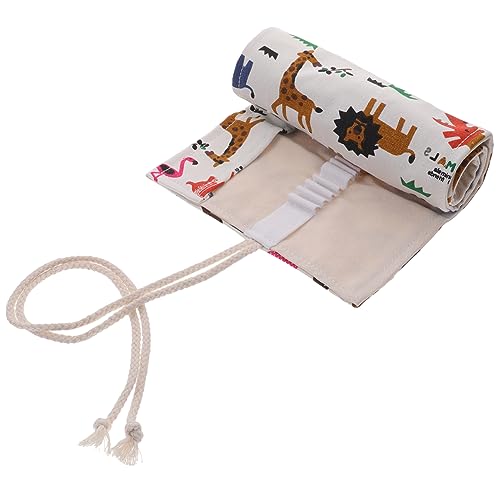 STOBOK Rollen Stiftvorhang Aus Leinwand Federmäppchen Wickeln Bleistiftwickelrolle Zeichenkunst-werkzeugtasche Bleistift-Organizer-Halter Buntstift-Organizer Beutel Reisen Segeltuch Malen von STOBOK