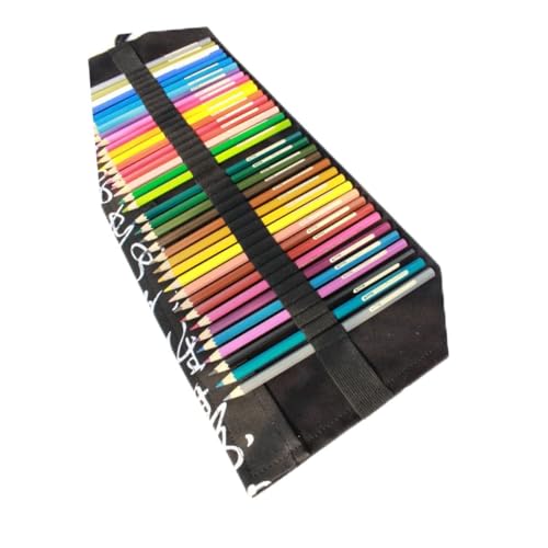 STOBOK Bleistift Tasche Rolle Aus Canvas Mit Elastischen Fächern Tragbare Stiftetasche Für Stifte Marker Pinsel Organizer Zum Ordnen Von Schreibwaren von STOBOK