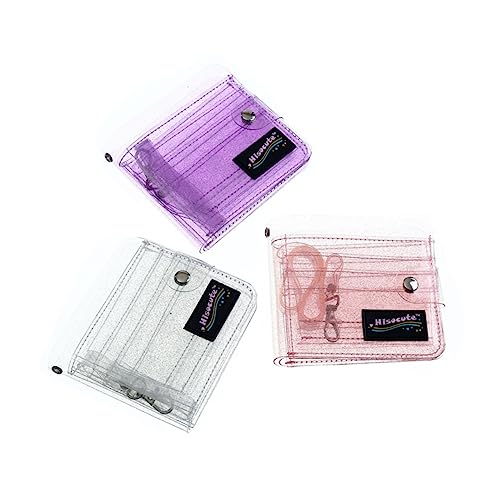 STOBOK Halter sicherheitsschloss Card Holder Glitters glitzerstoff The Color Violet portemonaie glinet Beleuchtungseffekt lichteffekt Flash glitzerin Tasche Geldbörse Blitz Klipp Violett von STOBOK