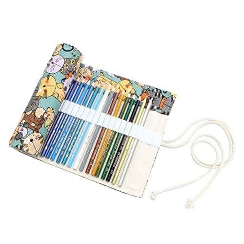 STOBOK Tragbare Stifterolle aus Segeltuch mit Katzenmuster 48 Steckplätze Bleistift Organizer Strickstifthalter für Künstler und Studenten STOBOK Tragbare Stifterolle aus Segeltuch mit Katzenmuster 48 Steckplätze Bleistift Organizer Strickstifthalter für Künstler und Studenten von STOBOK