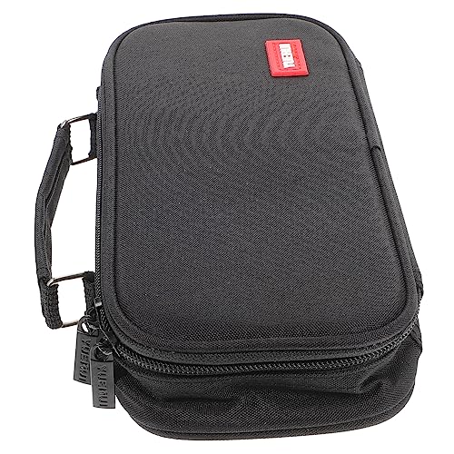 STOBOK Schreibwarenkoffer Tragbares Mehrschichtiges Etui Mit Farbigem Halter Farbiges Etui Tragbare Make-Up-Tasche Kosmetikartikel Etui Mit Münzfach Canvas Schwarze Kompakte Tasche von STOBOK