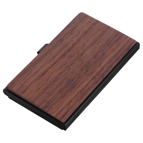 STOBOK Visitenkartenbox Mit Holzmaserung Herren Geldbörse Schmaler Kartenhalter Holz Kartenetui Schreibtisch Visitenkartenhalter Visitenkartenhalter Für Den Schreibtisch Büro von STOBOK
