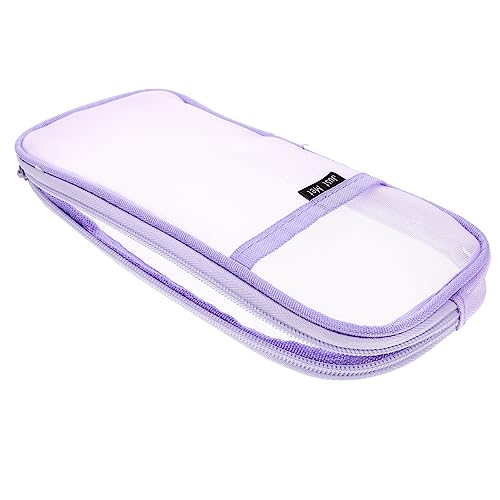 STOBOK aufbewahrungssack Storage Pockets federmape Tragetasche einfacher Netz-Stift-Organizer Großer Bleistiftbeutel Multifunktion Schreibwaren-Box Manager Mäppchen Reisen Gaze Violett von STOBOK