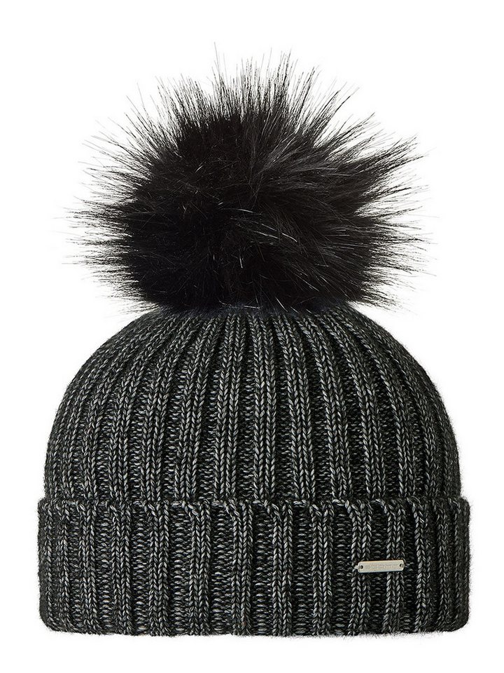 STÖHR Bommelmütze Mütze (Pompon) Desa schwarz/silber Damen 1er von STÖHR