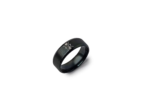 STOIC STORE UK Amor Fati Ring - Stoicism Ring schwarz Edelstahl - Amor Fati/Stoic/Marcus Aurelius (US 13) von STOIC STORE UK