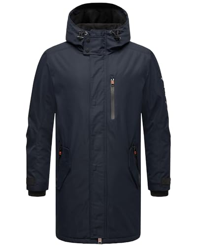 STONE HARBOUR Herren Outdoorjacke warm gefüttert leichte Winterjacke lang mit Kapuze Lanzoo Navy Gr. XXL von STONE HARBOUR