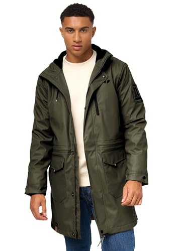 STONE HARBOUR Herren Regenmantel wasserdichter Regen Mantel B742 [B742-Verda-Olive-Gr.M] von STONE HARBOUR