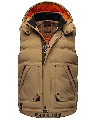 STONE HARBOUR Herren Steppweste gesteppte Winter Weste B737 [B737-Egoo-Hellbraun-Gr.M] von STONE HARBOUR