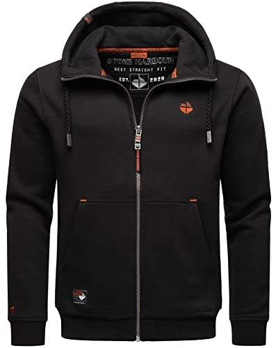 STONE HARBOUR Herren Sweatjacke Hoodie mit Reißverschluss Kapuzenjacke B723 [B723 - Schwarz - Größe M - Gr. M] von STONE HARBOUR