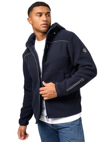 STONE HARBOUR Herren Übergangsjacke leichte Fleecejacke kurz mit Abnehmbarer Kapuze Illian Navy Gr. L von STONE HARBOUR