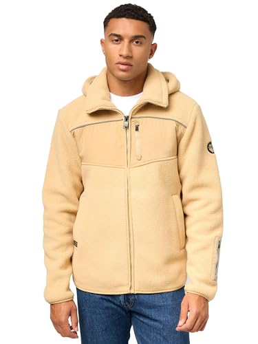 STONE HARBOUR Herren Übergangsjacke leichte Fleecejacke kurz mit Abnehmbarer Kapuze Illian Sand Gr. L von STONE HARBOUR