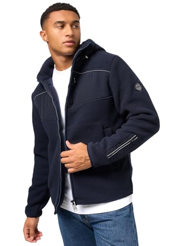 STONE HARBOUR Herren Winter Jacke Fleecejacke Übergang Fleece warm Kapuze B745 [B745-ILLia-Navy-Gr.XL] von STONE HARBOUR