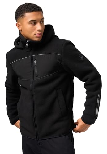 STONE HARBOUR Herren Winter Jacke Fleecejacke Übergang Fleece warm Kapuze B745 [B745-ILLia-Schwarz-Gr.XXL] von STONE HARBOUR