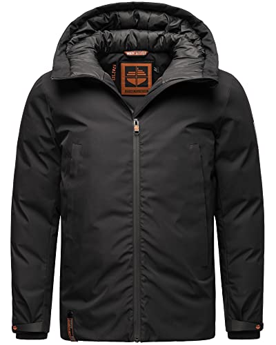 STONE HARBOUR Herren Winterjacke Funktionsjacke wasserdicht Outdoorjacke Kapuze Moagaa S-3XL (XXL, Schwarz) von STONE HARBOUR